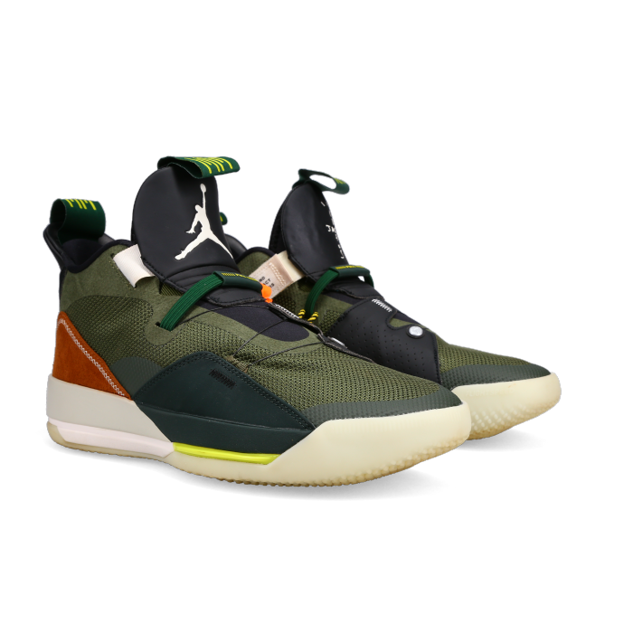 Jordan 33 NRG X Travis Scott 'Army Olive' - Front View