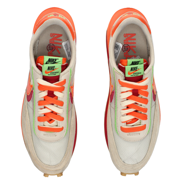 CLOT X Sacai X Nike LDWAFFLE 'Net Orange Blaze' - Side View