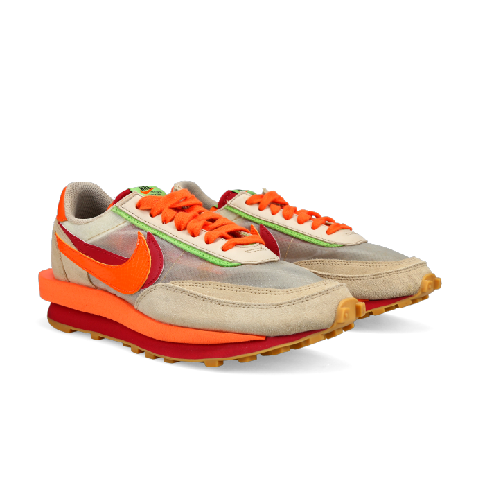 CLOT X Sacai X Nike LDWAFFLE 'Net Orange Blaze' - Front View