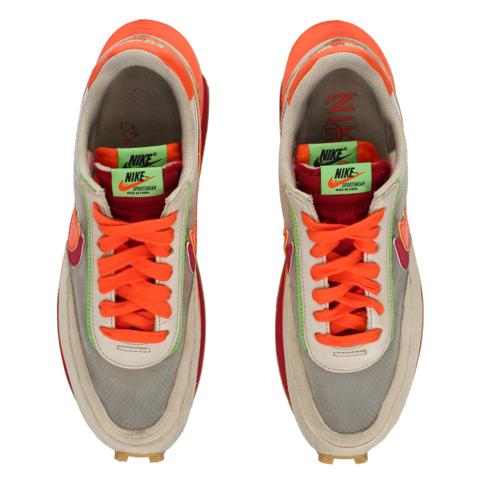 CLOT X Sacai X Nike LDWAFFLE 'Net Orange Blaze' - Side View