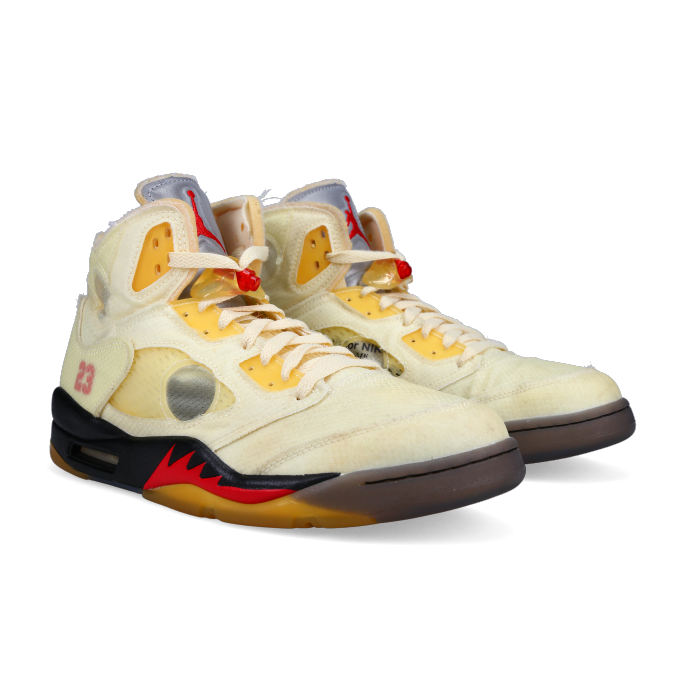 Off-White X Jordan 5 SP 'Sail' - Front View