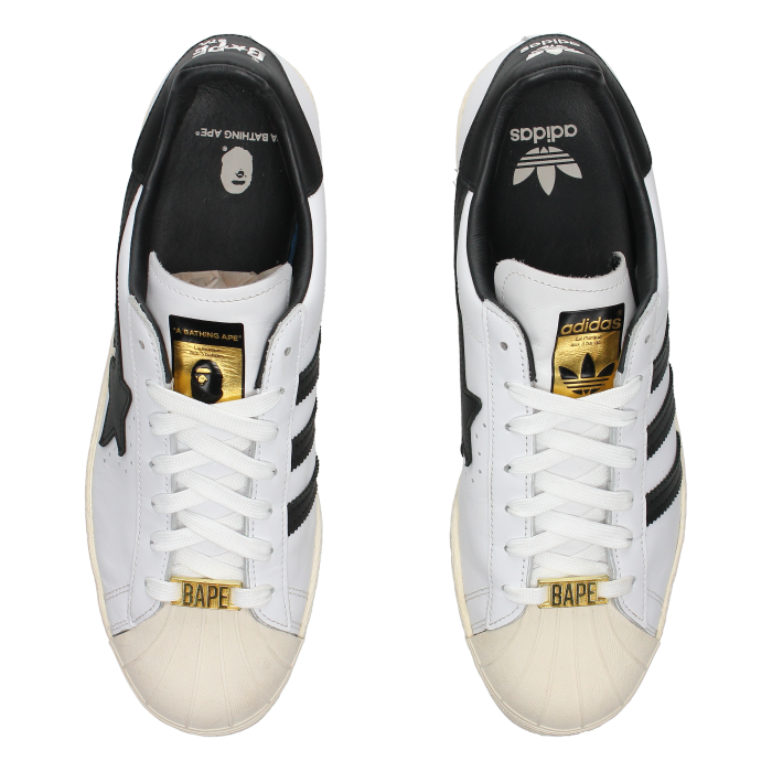 Bape X Adidas Superstar 80's 'White Black' - Side View