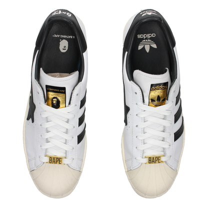 Bape X Adidas Superstar 80's 'White Black' - Side View