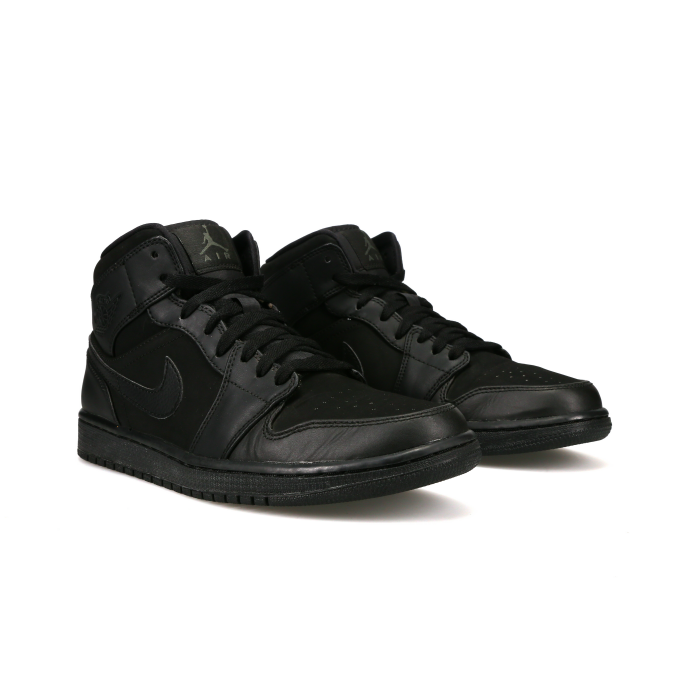 Jordan 1 Mid 'Triple Black' - Front View