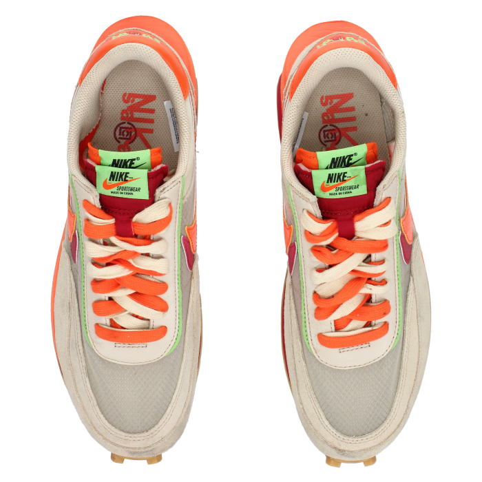 CLOT X Sacai X Nike LDWAFFLE 'Net Orange Blaze' - Side View