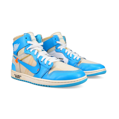 Off-White X Jordan 1 Retro High OG 'UNC' - Front View