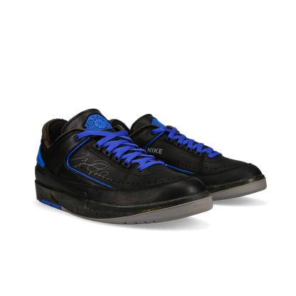 Off-White X Jordan 2 Retro Low SP 'Black Varsity Royal' - Front View