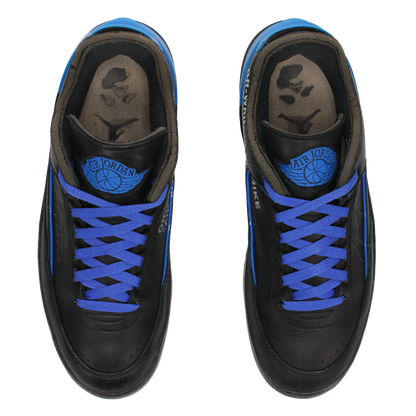 Off-White X Jordan 2 Retro Low SP 'Black Varsity Royal' - Side View