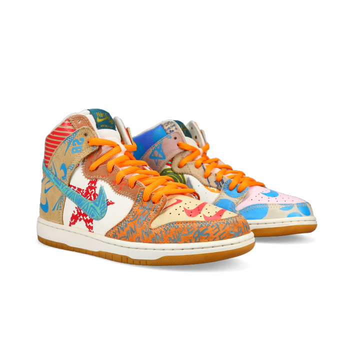 Thomas Campbell X Nike SB Dunk High 'What The' - Front View