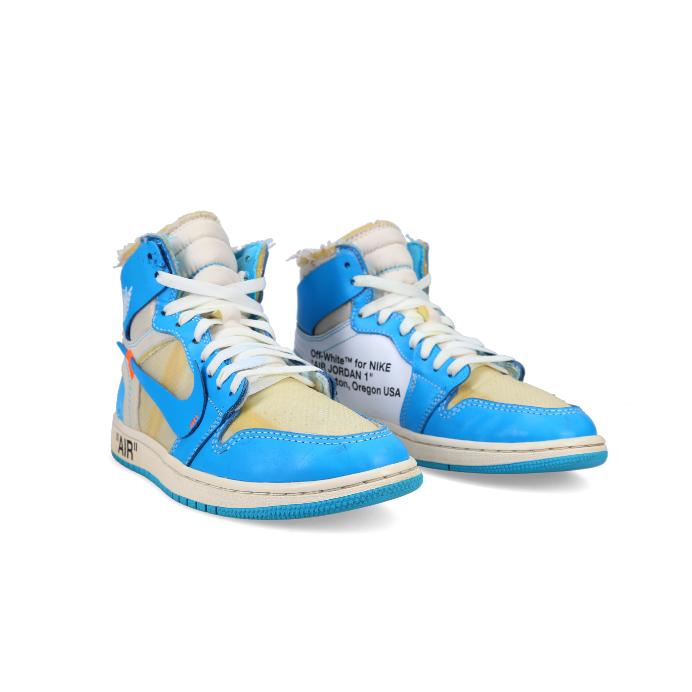 Off-White X Jordan 1 Retro High OG 'UNC' - Side View