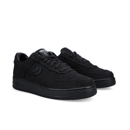 Nike Air Force1 Low Stussy 'Triple Black' - Front View