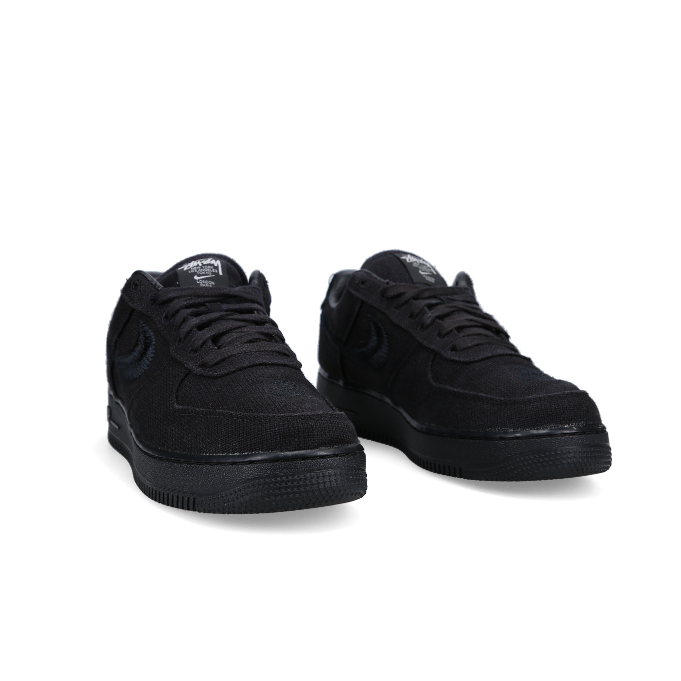 Nike Air Force1 Low Stussy 'Triple Black' - Side View