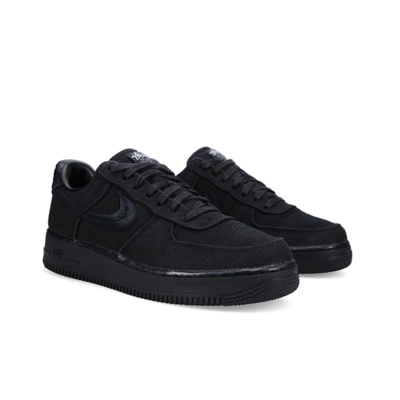 Nike Air Force1 Low Stussy 'Triple Black' - Front View