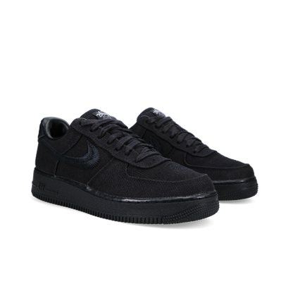 Nike Air Force1 Low Stussy 'Triple Black' - Front View