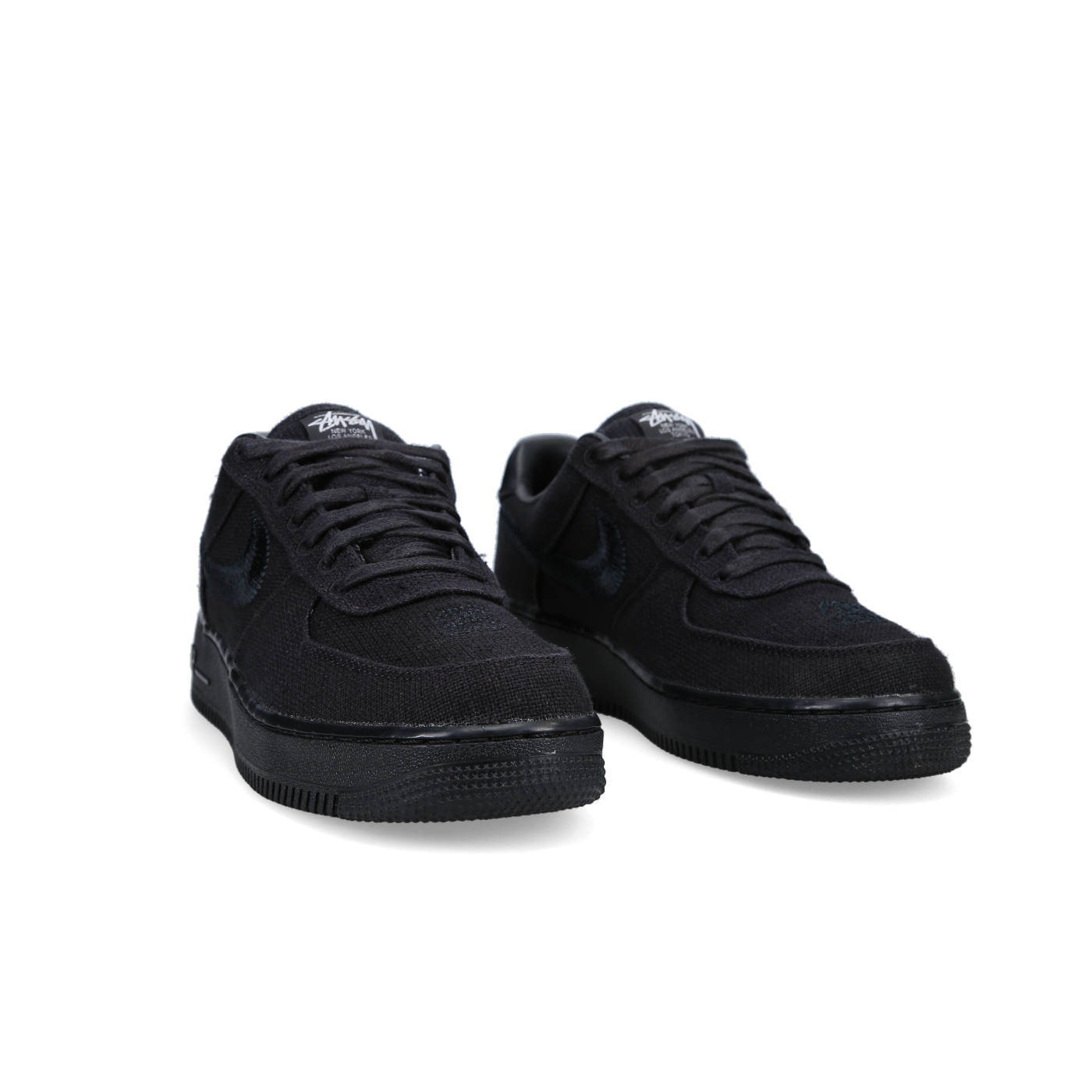 Nike Air Force1 Low Stussy 'Triple Black' - Side View